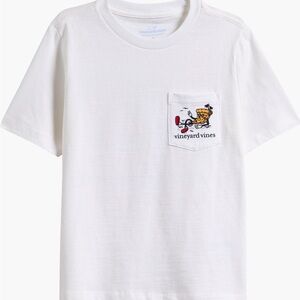 Vineyard Vines Kids White Tee with Fun Pocket Graphic